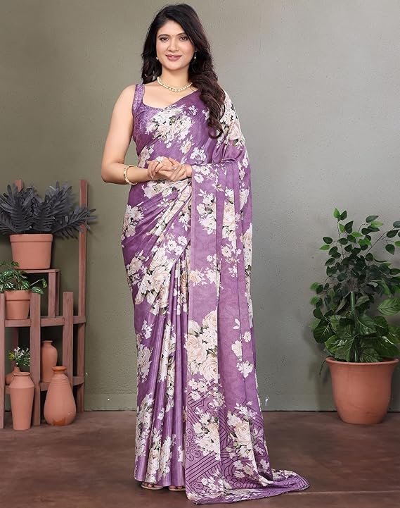 Women's Tussar Silk Printed Saree With Blouse Material | saree collection 2025 | Latest Saree - Image 2