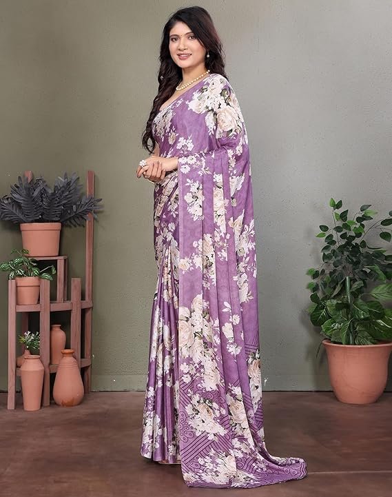 Women's Tussar Silk Printed Saree With Blouse Material | saree collection 2025 | Latest Saree - Image 3